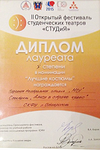 Град наград театральной студии «Мы»